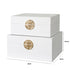Orange & Gold Faux Leather Boxes Set of 2